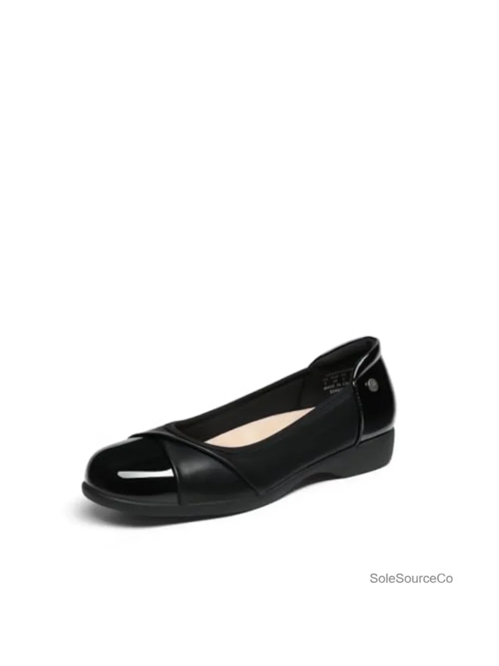 Women's Arch Support Ballet Flats, Crossover Faux Leather Work Shoes, Non-Slip